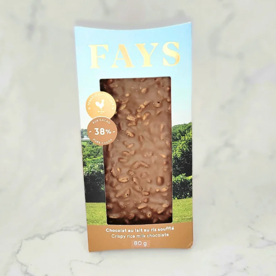 Tablette chocolat lait riz soufflé