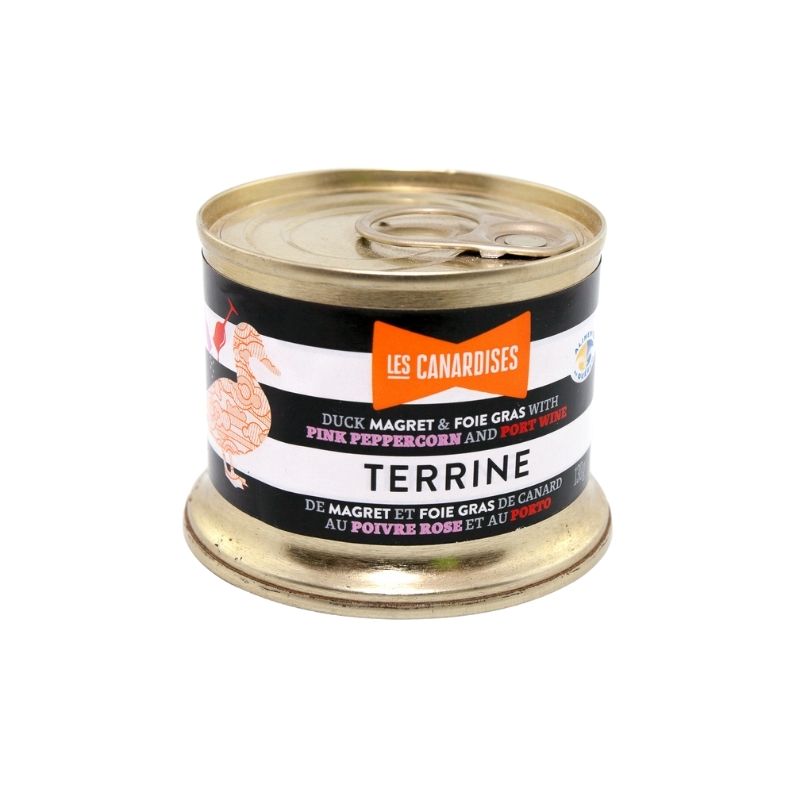 Terrine de Canard et foie gras poivre rose et Porto