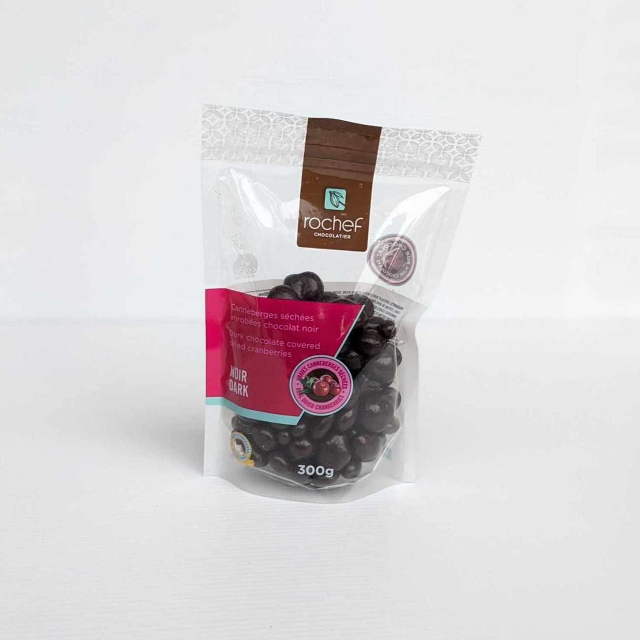 Canneberges enrobées de chocolat noir