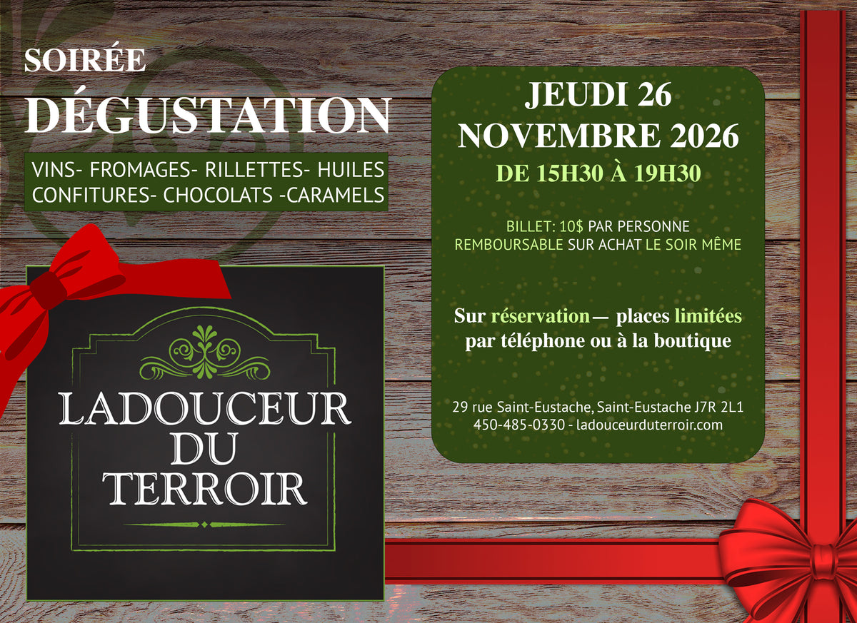 Billet soirée dégustation 2026