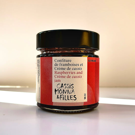Confiture de framboises et Crème de cassis