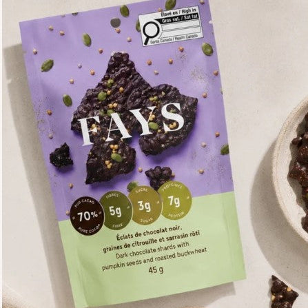 Éclats chocolat noir graines de citrouille et sarrasin rôti