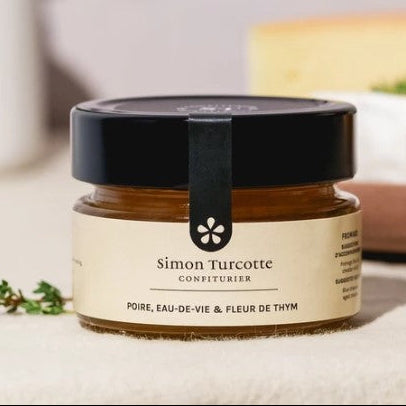 Poire, eau-de-vie, fleur de thym