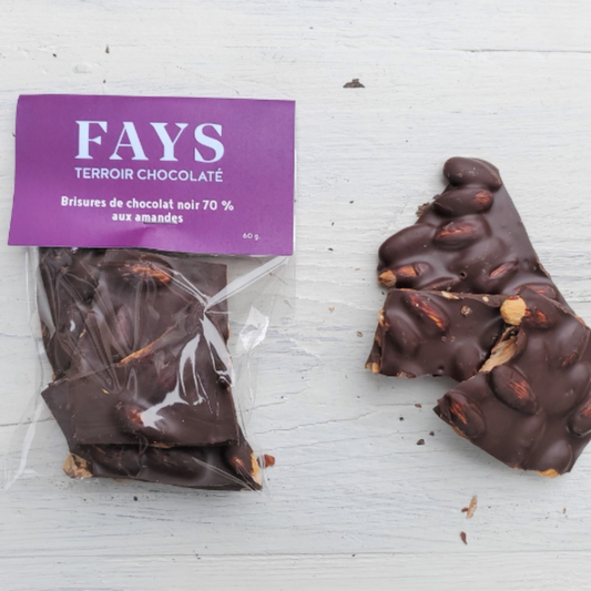 Brisures de chocolat noir amandes