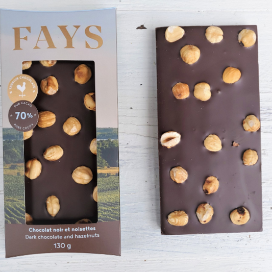 Tablette chocolat noir noisettes