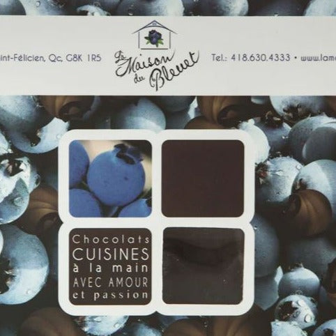 Bleuets séchés enrobés de chocolat noir